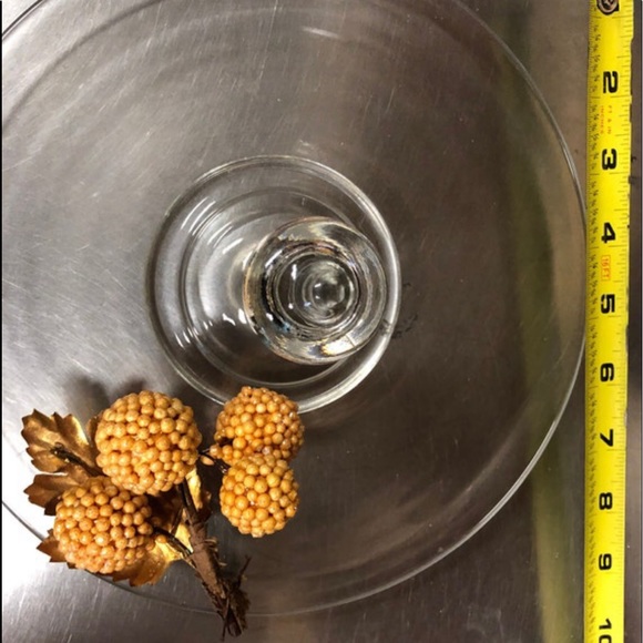 🍪 SALE Clear Glass Server Tray Center Handle Desserts Hors d'oeuvres Appetizers - Picture 2 of 6